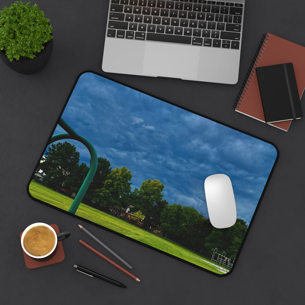 "Gray With Green" Desk Mat