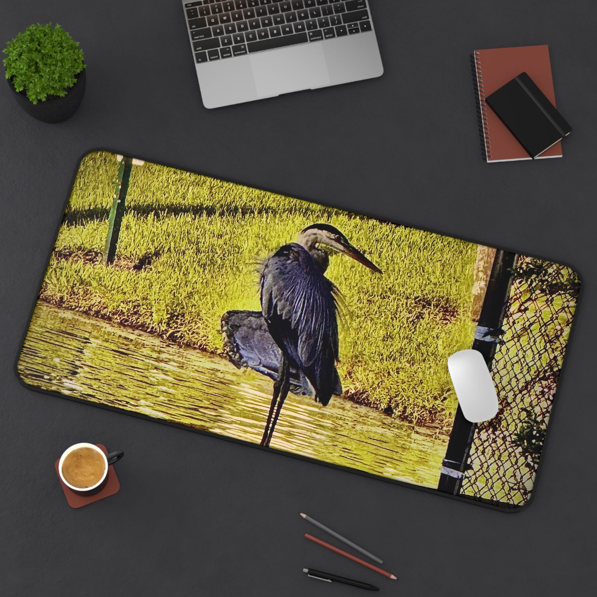 "The Heron" Desk Mat