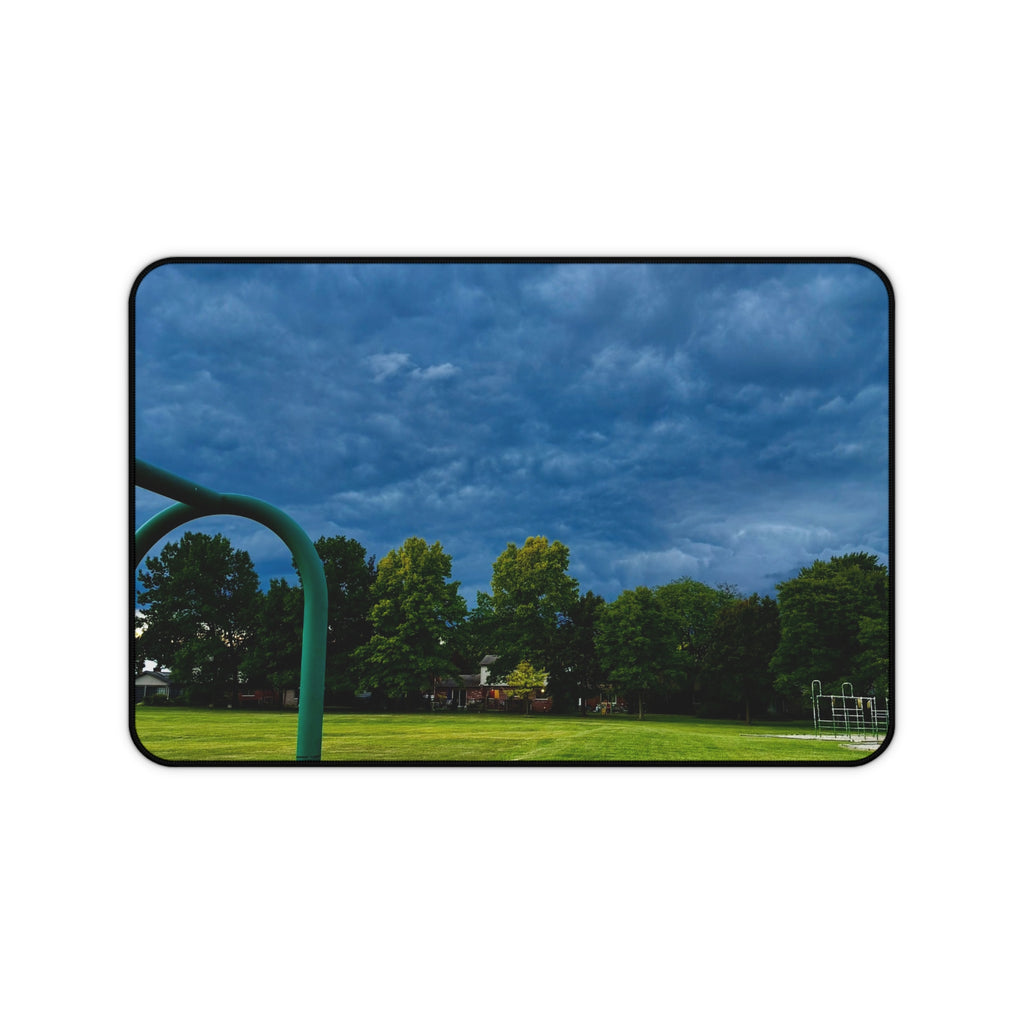 "Gray With Green" Desk Mat